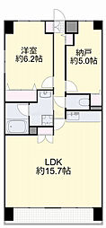ル・サンク西市 2LDKの間取図画像