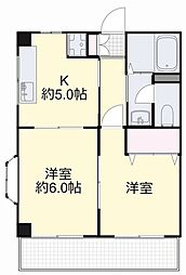 フローリス横井 2Kの間取図画像