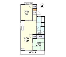 コンフォートイマ 2LDKの間取図画像