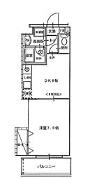 ピュアベルデ医大南 1DKの間取図画像