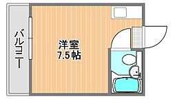 ホープ伊島B ワンルームの間取図画像
