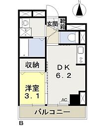ブランシェ駅元町 1LDKの間取図画像