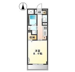 ディアコート下伊福 1Kの間取図画像