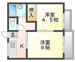アネックスあゆみ南 2Kの間取図画像