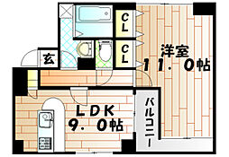 第一天瀬ビル 1LDKの間取図画像