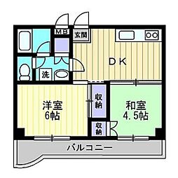 グランツ西古松2 2DKの間取図画像