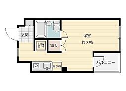 ノーブルハイツ鹿田 ワンルームの間取図画像