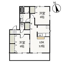 ヴィンテージツインB 2LDKの間取図画像