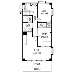 フォブール・ジュネス 2LDKの間取図画像