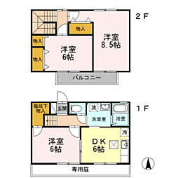 コージーコート 3DKの間取図画像