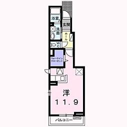 フォレストガーデンC ワンルームの間取図画像