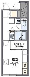 レオパレスnew伊部 1Kの間取図画像