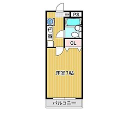 アスク田中 1Kの間取図画像