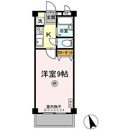ニューエクセル三宅F 1Kの間取図画像