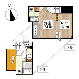 ADC大元ステラ 1Kの間取図画像