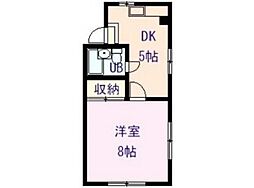 安田ビル 1DKの間取図画像