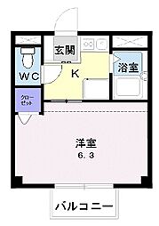 メゾン・サン 1Kの間取図画像