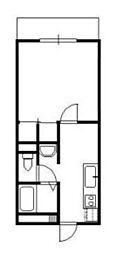 サウスウィンド2号館 1Kの間取図画像