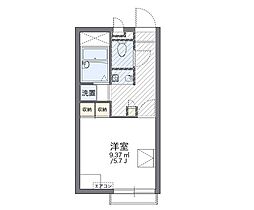 レオパレスエコレアール 1Kの間取図画像