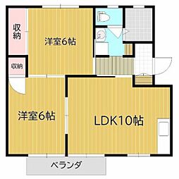 ニューファミール山崎A 2LDKの間取図画像