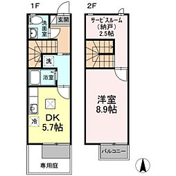 シェソワ今 1DKの間取図画像