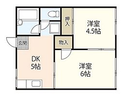 コーポつしま 2DKの間取図画像