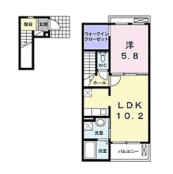 エスマルテC 1LDKの間取図画像
