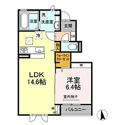 ラ・メゾンA 1LDKの間取図画像