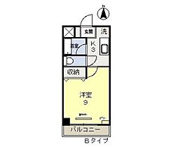 メゾンあすなろ 1Kの間取図画像
