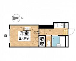 プレール庭瀬駅前 1Kの間取図画像