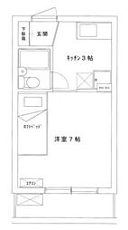 欅の森ハイツ1 ワンルームの間取図画像