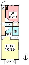 クレモンポイントB 1LDKの間取図画像