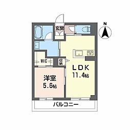 サンディア 1LDKの間取図画像