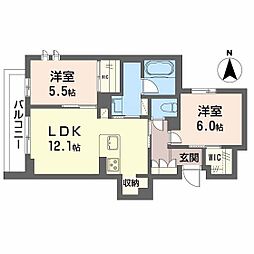 アイ・ヴィラ 2LDKの間取図画像
