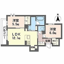 アイ・ヴィラ 2LDKの間取図画像