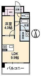 プレミアステーション西口 1LDKの間取図画像