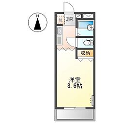 ラ・カーサアンジェロ 1Kの間取図画像
