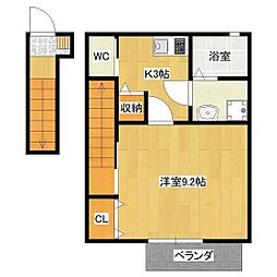 repos3 1Kの間取図画像