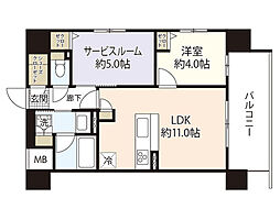 プレサンスロジェ岡山駅元町 1SLDKの間取図画像