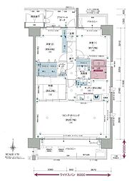 ポレスター岡山ターミナルシティ 3LDKの間取図画像