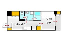 レジデンス厚生町 1LDKの間取図画像