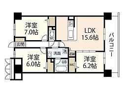 フィール野田公園 3LDKの間取図画像