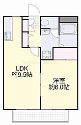 ヴェルディ青江 1LDKの間取図画像
