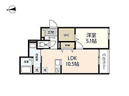 GRACE COURT 青江 1LDKの間取図画像