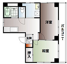 岡山県岡山市北区弓之町（賃貸マンション2K・5階・41.58㎡） その2