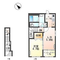 岡山県岡山市東区鉄（賃貸アパート1LDK・2階・42.34㎡） その2