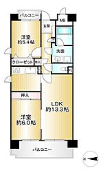 グランドメゾン松屋町 2LDKの間取図画像