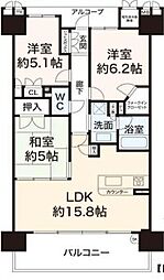 垂水アーバンコンフォートリアヒルズ 3LDKの間取図画像