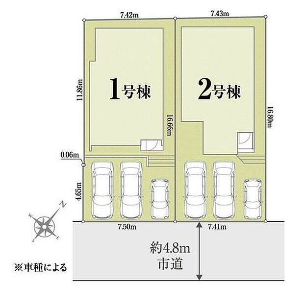 駐車場並列3台可能