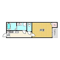 キャッスルコート須磨海浜公園 3階1Kの間取り